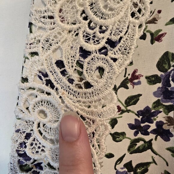 Vintage 80s Shirt Dress Floral Romantic Belted, Blue, Size 12 - Picture 10 of 15